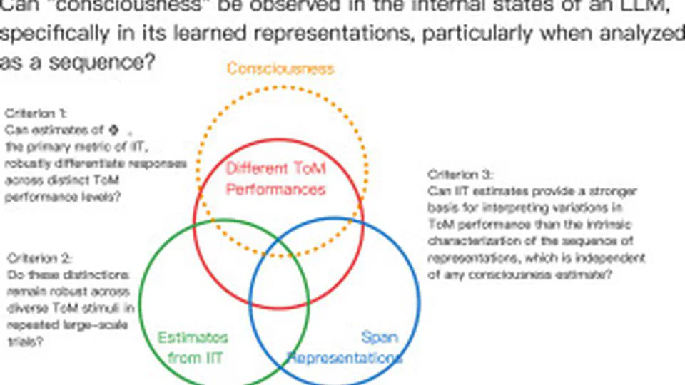 Can “consciousness” be observed from large language model (LLM) internal states? Dissecting LLM representations obtained from Theory of Mind test with Integrated Information Theory and Span Representation analysis